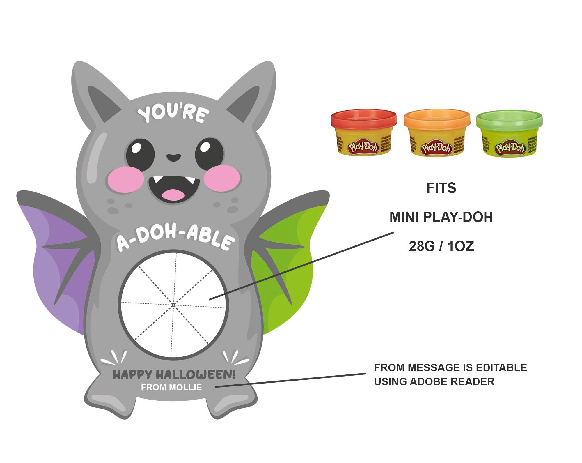 Printable Bat Play Doh Holder Printable Bat Play Doh Holder